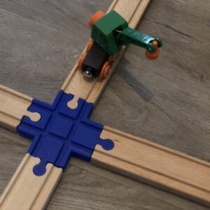 Houten trein kruispunt