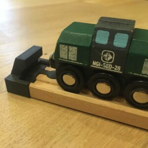 Houten trein eindstop