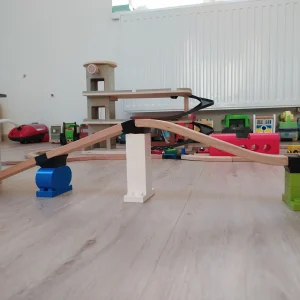 Houten trein duplo compatibel brug basis set