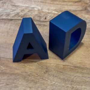 Unieke 3D geprinte gevel letters op maat 25mm dik